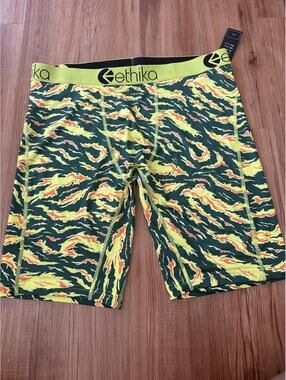 Ethika Size XL - Yellow/ Green Polyester Boxer Briefs - New with Tags
